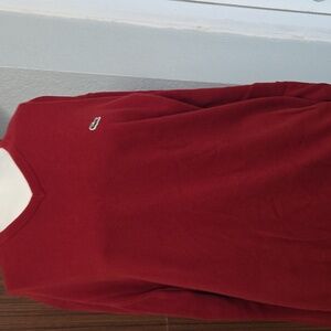 Lacoste Men's V-Neck Sweater in Deep Red Xl Size